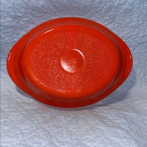 Glass bake J239 Red/White Divided Glass Oval Divided Baking DishTextured Bottom